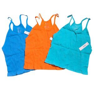 NWT | 3 Pack Ribbed Knit Camisole Tank Tops Set Spaghetti Strap | Xlarge